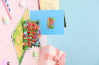 Blue Birthday Flip Pop Up Card