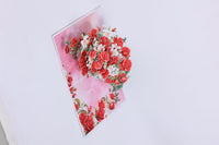 Red Rose Branch 3D Pop Up Card