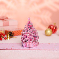 Pink Christmas Tree Greeting Card