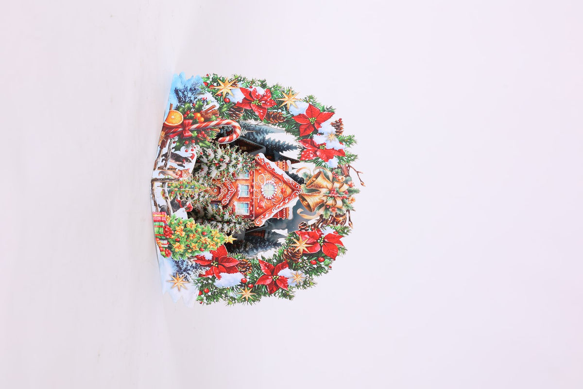 Christmas Floral Wreath Arch Card