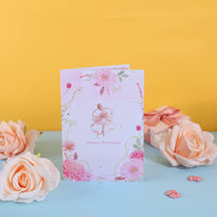 Pink Floral Wreath Flip Pop Up Card