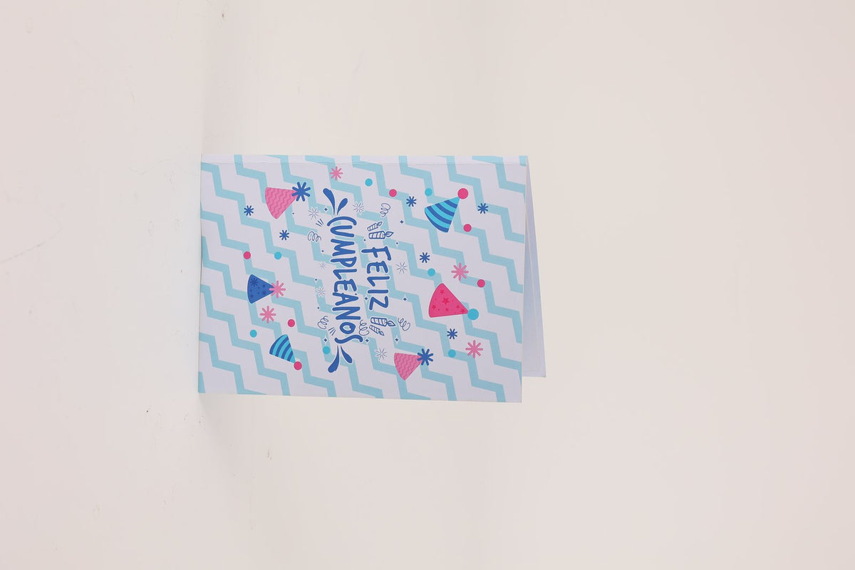 Blue Birthday Cake Music Greeting Card