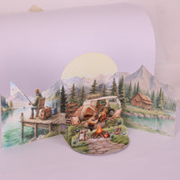 Camping Double Door 3D Pop Up Card