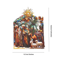 Nativity Stained Glass Double Door 3D Pop Up Card