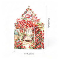 Red Rose Garden Double Door Card