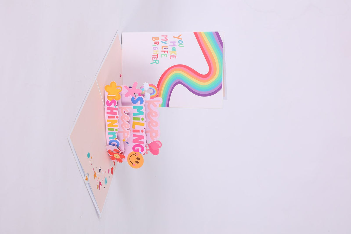 Rainbow Blessings Flip Pop Up Card