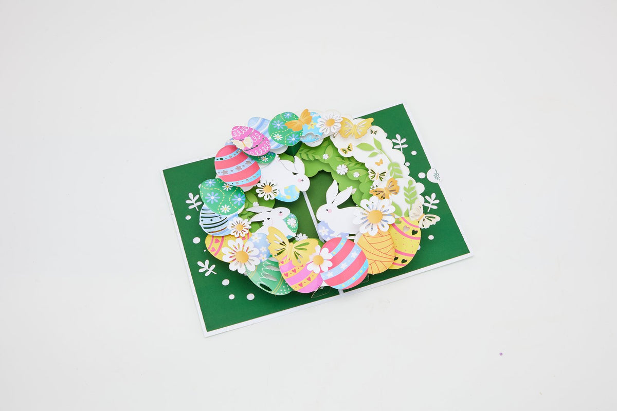 Easter Floral Wreath Greeting Card