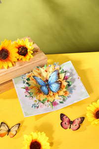 Sunflower Butterfly Greeting Card
