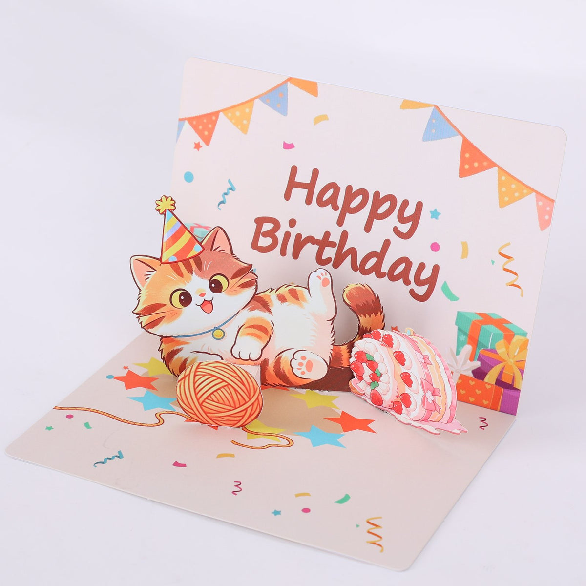 Egg Birthday Cat Greeting Card