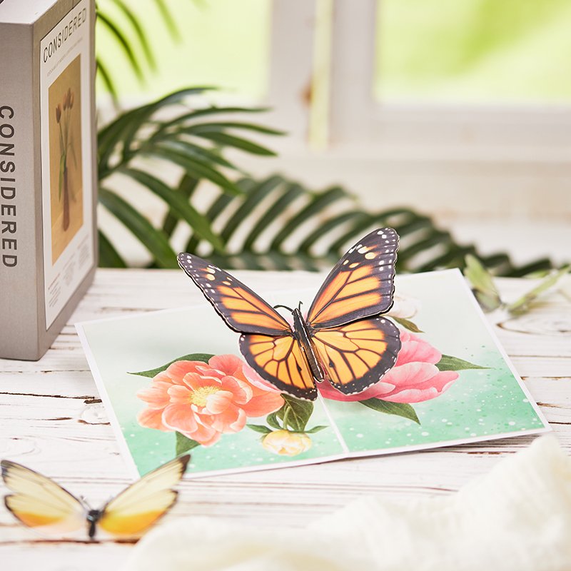 Butterfly Rose Flip Pop Up Card