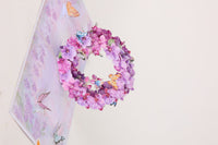 Purple Orchid Floral Wreath 3D Pop Up Card