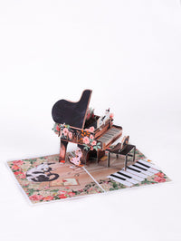 Cat Music Book Flip Pop Up Card