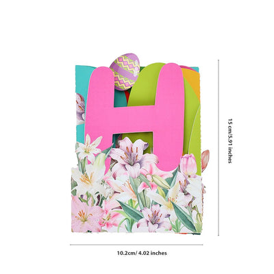 Easter Letter H Floral Art Greeting Card