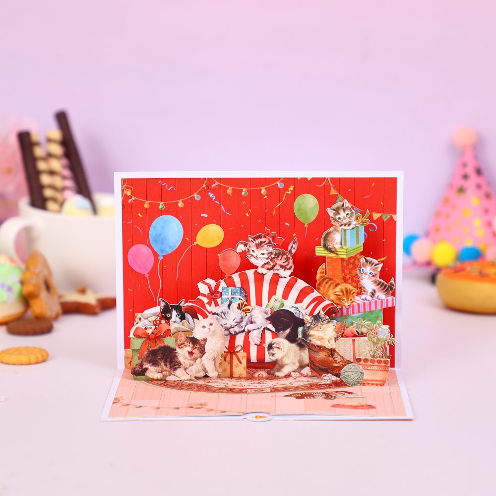 Circus Cat 3D Pop Up Card