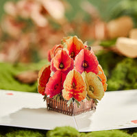Poppy Flower Basket Greeting Card