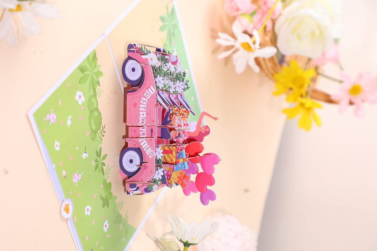 Honeymoon Wedding Car Greeting Card