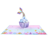 Gold Foil Mermaid Flip Pop Up Card