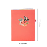 Butterfly Fresh Flowers Floral Wreath 3D Pop Up Card