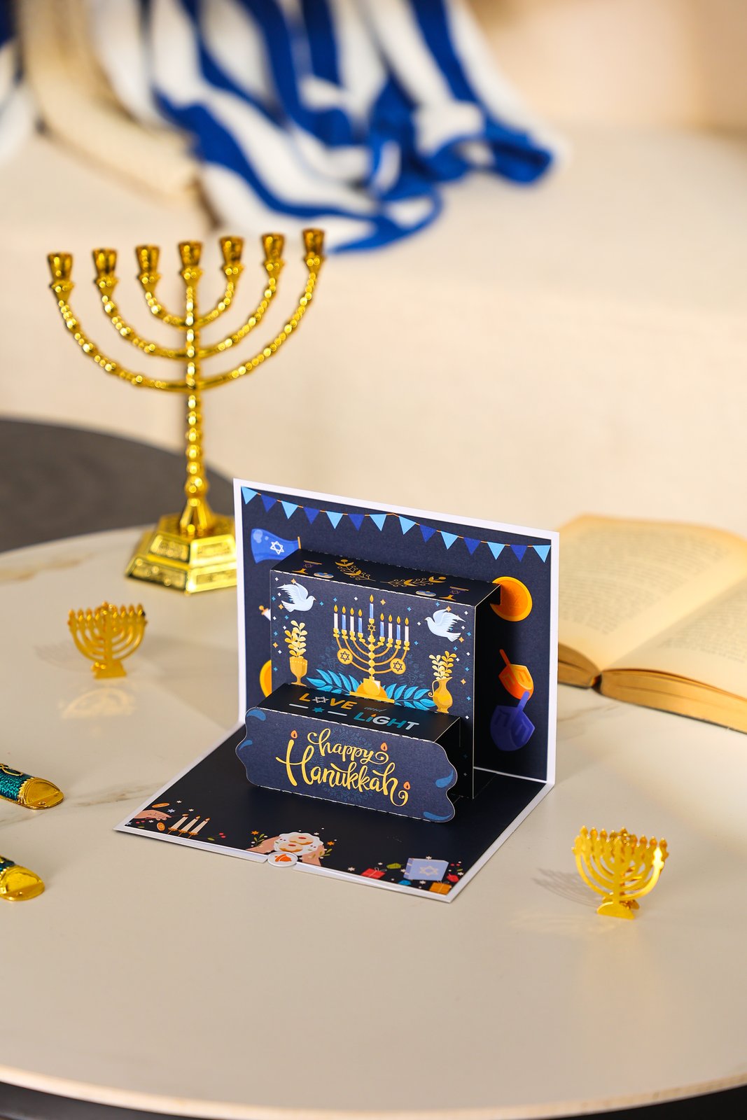 Hanukkah 90° 3D Pop Up Card