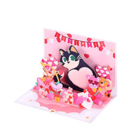 Plush Heart Cat Valentine's Day Greeting Card