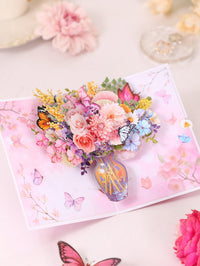 Dahlia Flower Vase 3D Pop Up Card