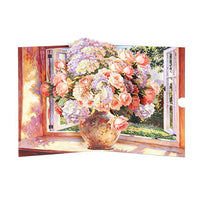 Vintage Hydrangea Vase Greeting Card