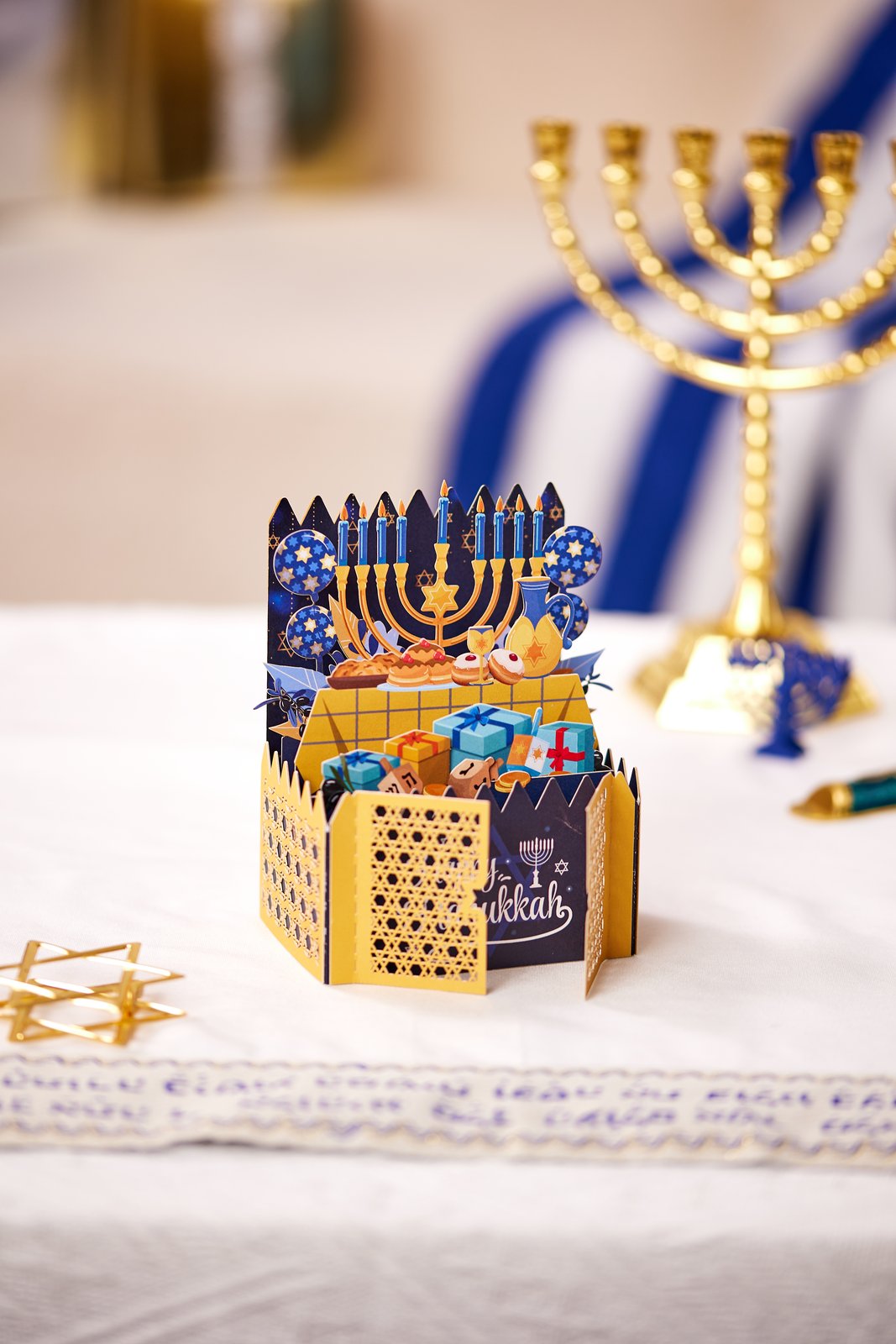Hanukkah Double Door 3D Pop Up Card