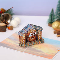 Nativity Stained Glass 3D Pop Up Card