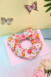 Light Pink Rose Heart 3D Pop Up Card