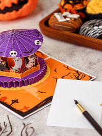 Halloween Spinning Cat 3D Pop Up Card