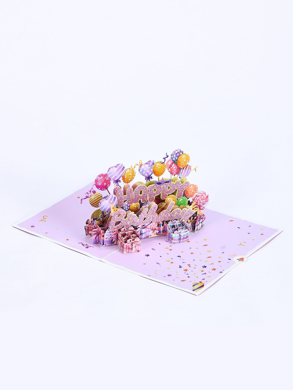 Pink Glitter Happy Birthday 3D Pop Up Card