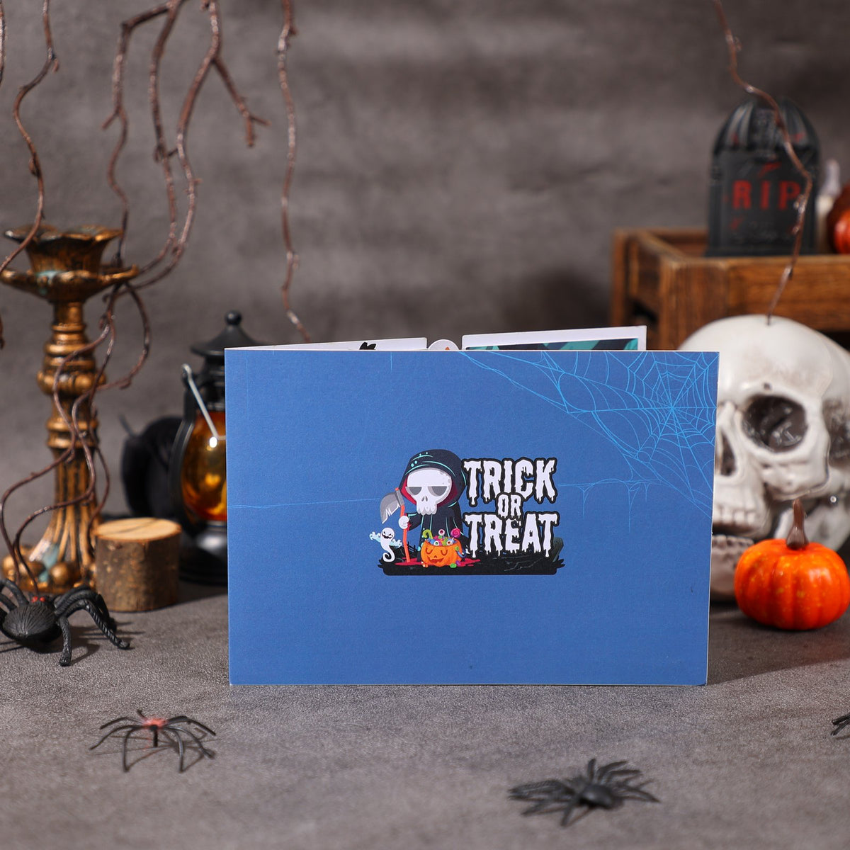 Blue Halloween Flip Pop Up Card