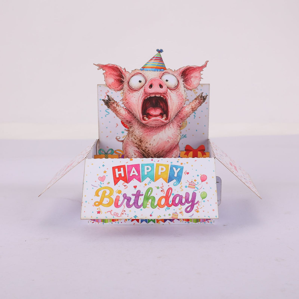 Pig Birthday Box Card
