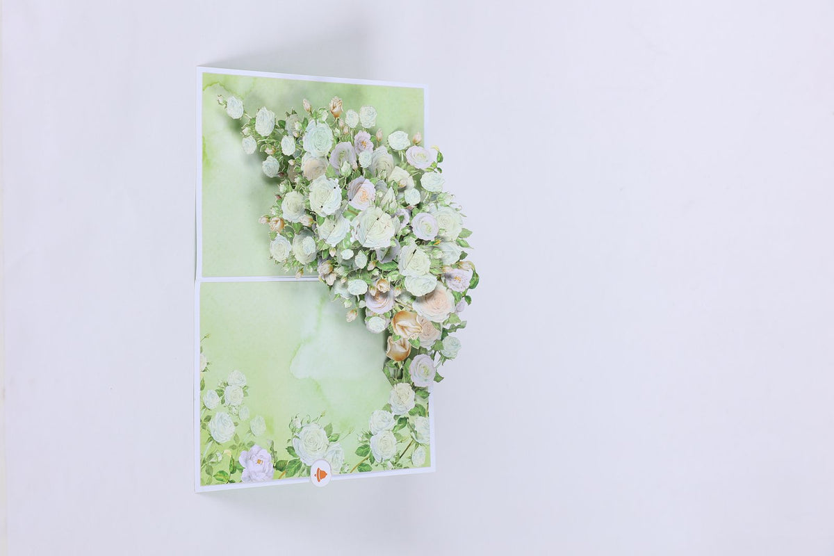 White Rose 3D Pop Up Card