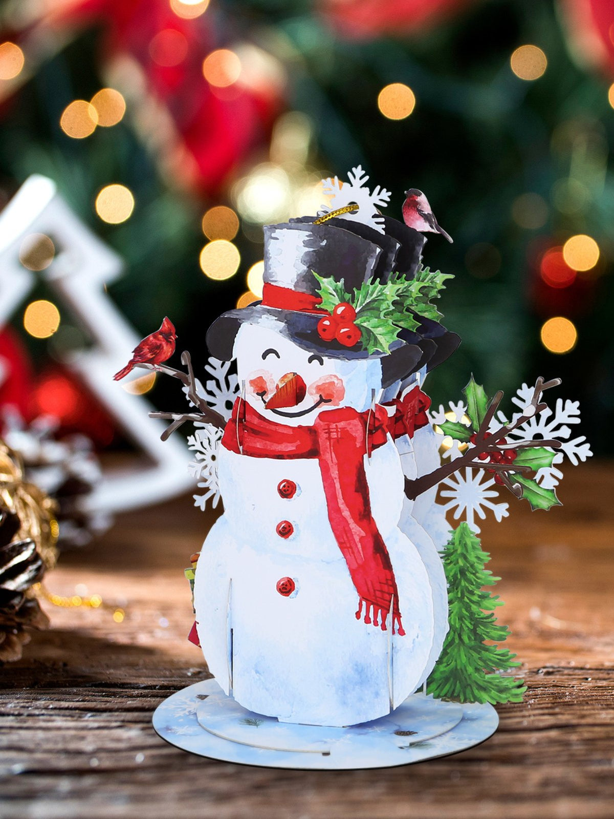 Snowman Hanging Ornament 3D Pop Up Card