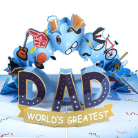 Blue Father's Day Flip Pop Up Card