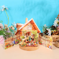 Europe Countryside Life Double Door Pop Up Card