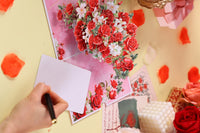 Red Rose Branch 3D Pop Up Card