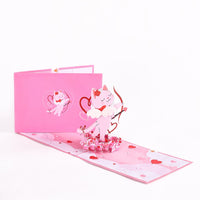 Cupid Kitten 3D Pop Up Card Wings