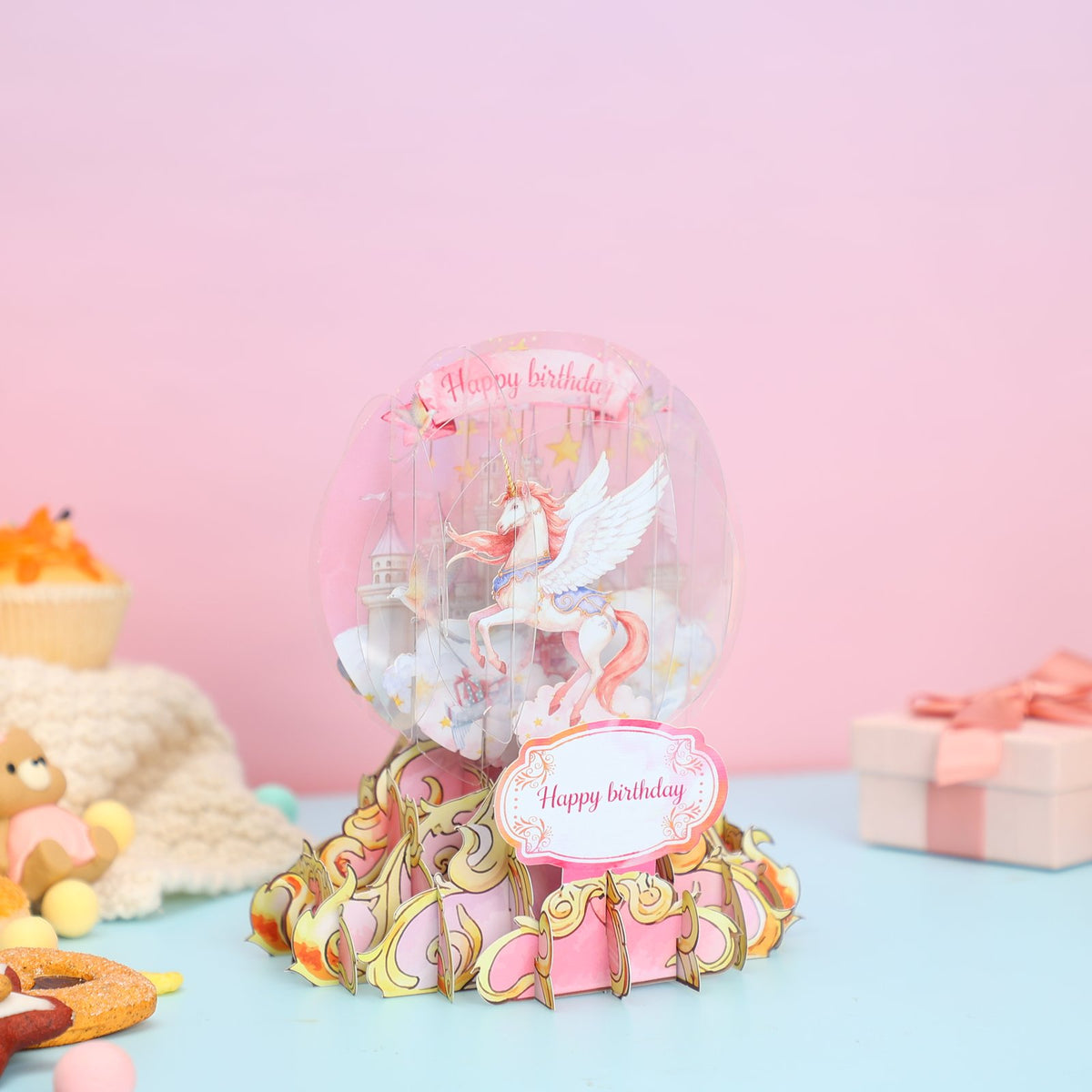 Unicorn Crystal Ball Birthday Greeting Card