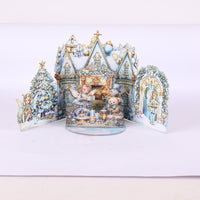Blue Christmas Double Door Pop Up Card