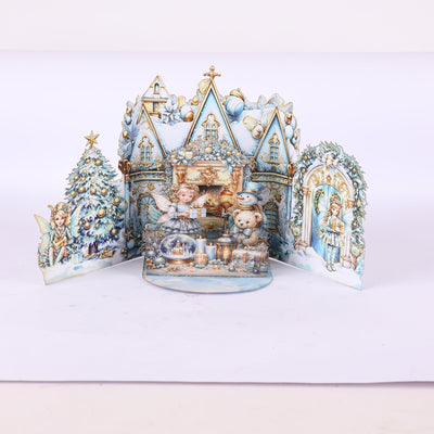 Blue Christmas Double Door Pop Up Card