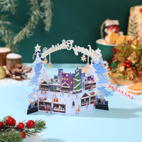 Christmas Castle Snowy Scene 3D Pop Up Card