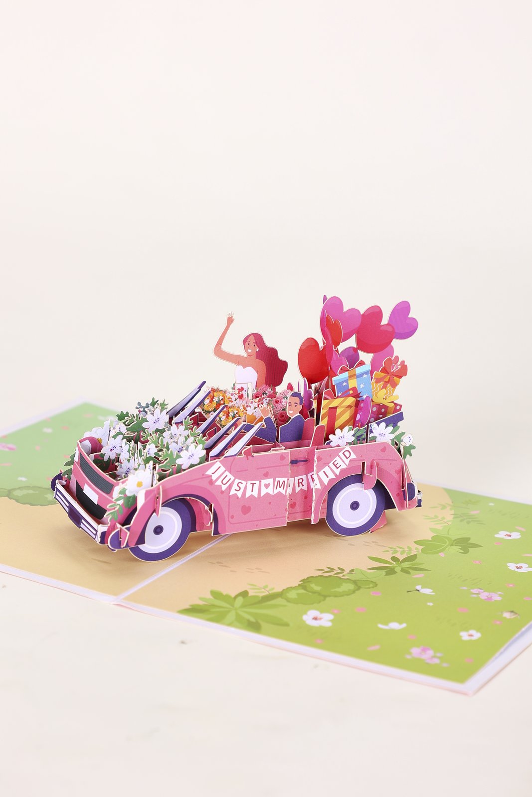 Honeymoon Wedding Car Greeting Card