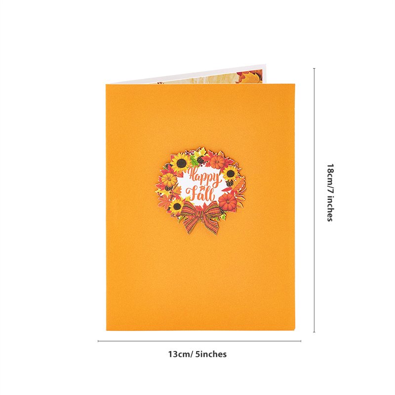 Autumn Floral Wreath Flip Pop Up Card