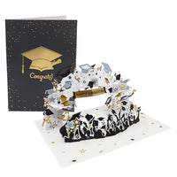 Black Gold Graduation Flip Pop Up Card