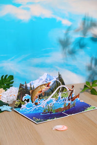 Fishing Scene Theme Greeting Card