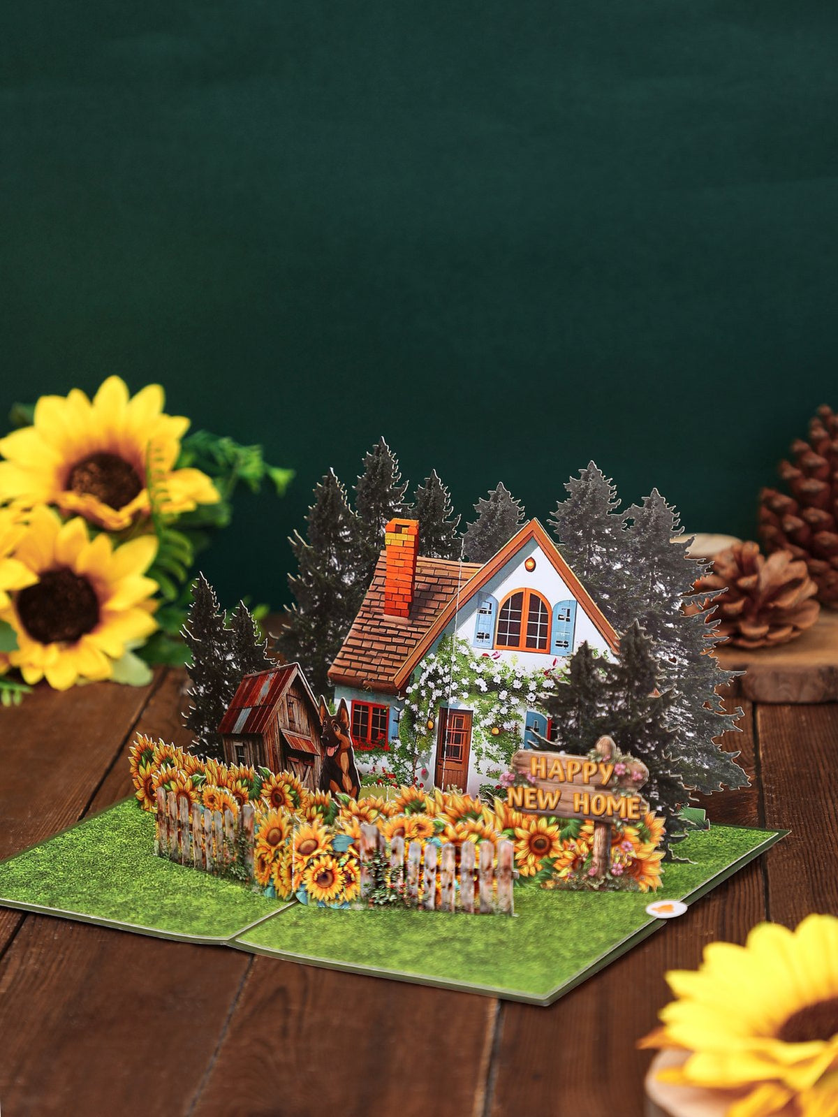 Sunflower Cottage 3D Pop Up Card