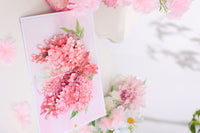 Pink Flower Wisteria 3D Pop Up Card