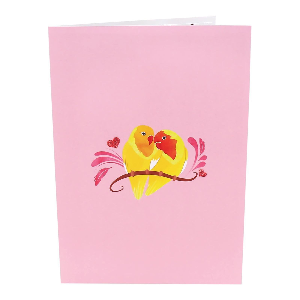 Yellow Parrot Lovebirds 3D Pop Up Card